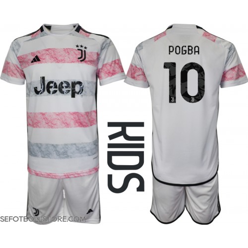 Juventus Paul Pogba #10 Replika babykläder Bortaställ Barn 2023-24 Kortärmad (+ korta byxor)